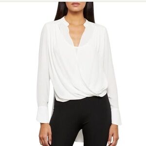 BCBGMAXAZRIA Jaklyn draped front pullover blouse